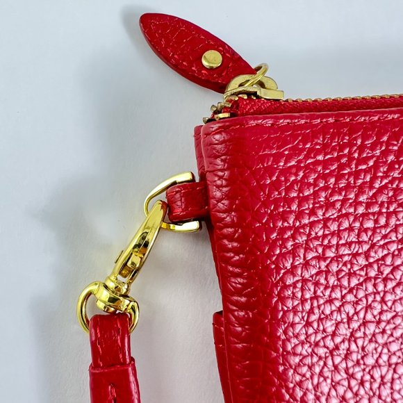 Genuine Leather Lodis Red Zipper Wristlet - Picture 13 of 13